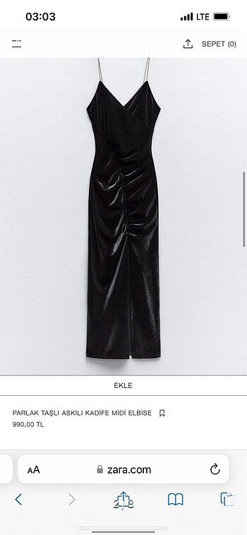 Zara Zara kadife elbise