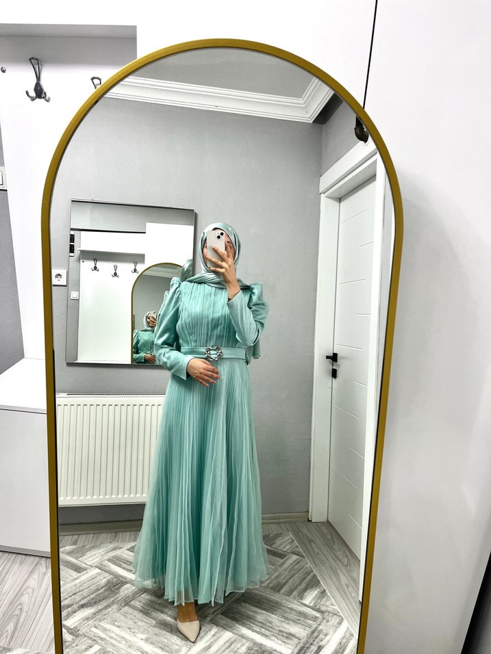 Tesettür satılık abiye elbise - Görsel 2