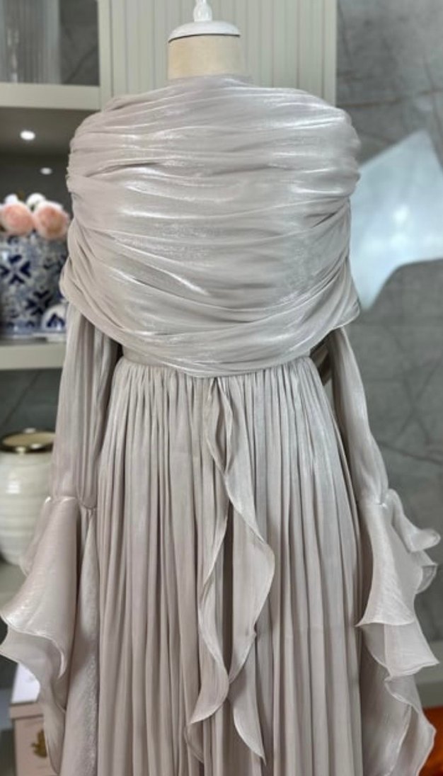 Bohem Uzun Bej Kadın Elbise - Görsel 2