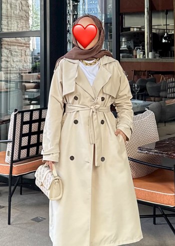Bej Uzun Kadın Trençkot - Görsel 2