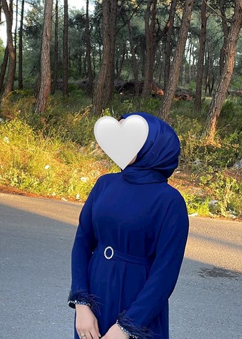Diğer Uzun Kol Drapeli Lacivert elbise