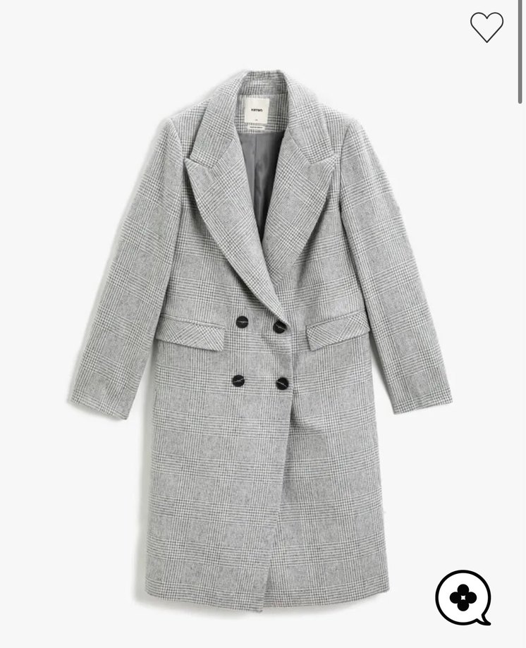 Gri Kareli Düğmeli Kadın Blazer Ceket - Görsel 2