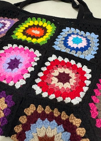 Renkli Örgü Bohem Kadın Çanta - Görsel 2