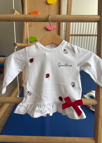 Kız Çocuk Beyaz Dantel Detaylı Tişört - Görsel 3