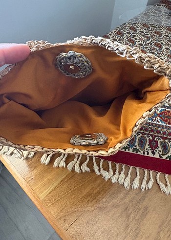 Nakışlı Dantel Detaylı hasır  Bohem Kadın Çanta - Görsel 3