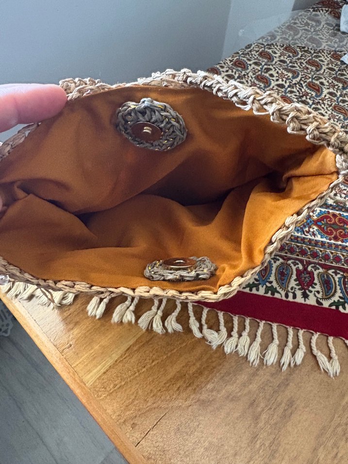 Nakışlı Dantel Detaylı hasır  Bohem Kadın Çanta - Görsel 3