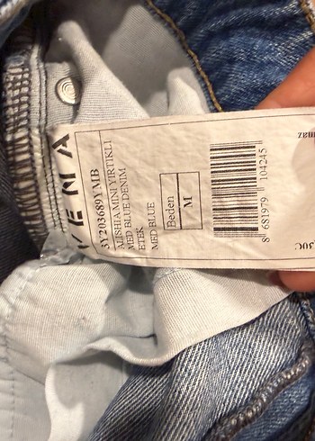 Yıpranmış Detaylı Mavi Denim Midi Etek - Görsel 3