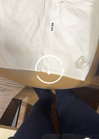 Bej Düğmeli Kadın Mini Etek - Görsel 3