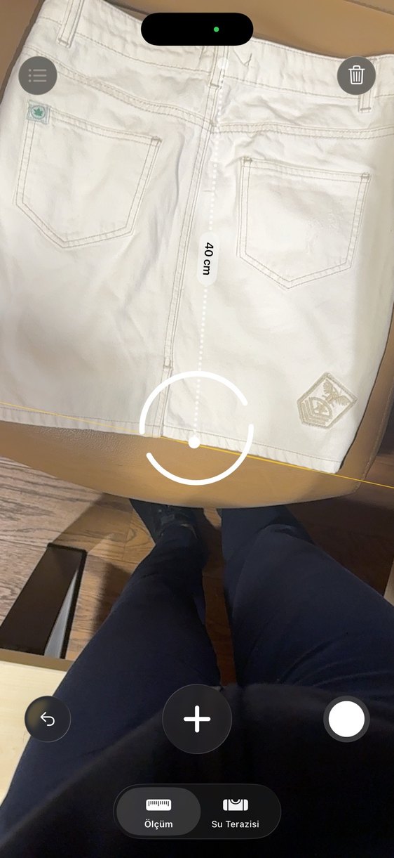 Bej Düğmeli Kadın Mini Etek - Görsel 3