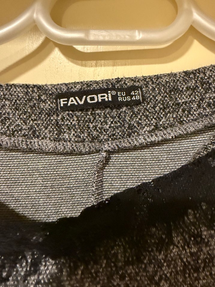 Gri Desenli Kısa Kollu Triko Kadın Elbise - Görsel 5