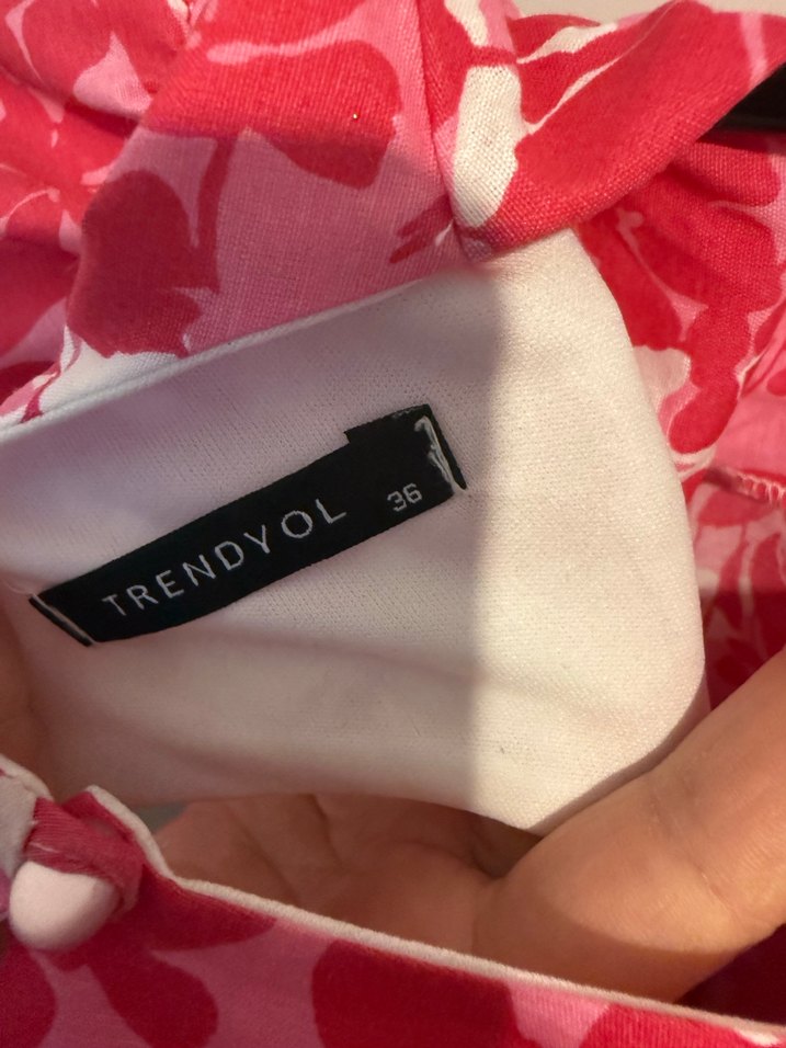 Pembe Çiçek Desenli Kız Elbisesi - Görsel 3