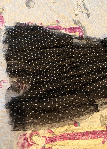 Puantiye Desenli Uzun Siyah Elbise - Görsel 8