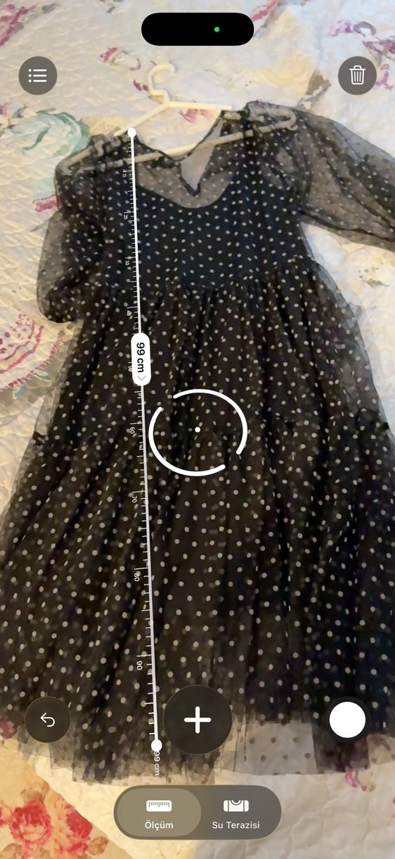 Puantiye Desenli Uzun Siyah Elbise - Görsel 3