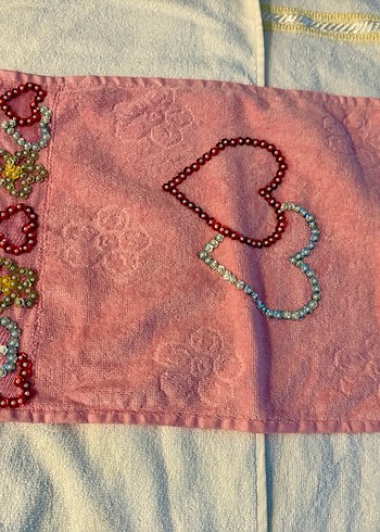 Nakışlı Pembe Bohem Havlu - Görsel 3
