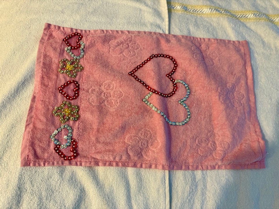 Nakışlı Pembe Bohem Havlu - Görsel 3