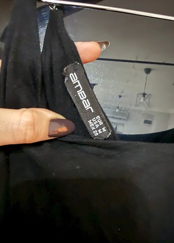 Siyah Askılı Midi Elbise - Görsel 4