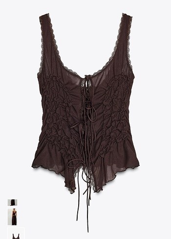 Kahverengi Nakışlı V Yaka Göğüs Korsesi - Görsel 4