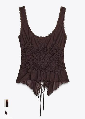 Kahverengi Nakışlı V Yaka Göğüs Korsesi - Görsel 5