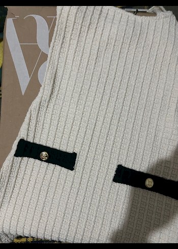 Beyaz Triko Mini Elbise - Görsel 3