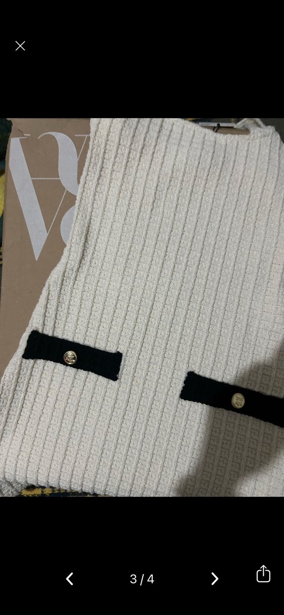 Beyaz Triko Mini Elbise - Görsel 3