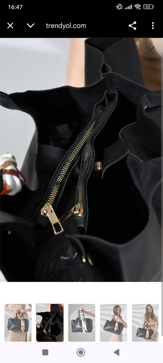 Tokalı Siyah Kadın Omuz Çantası - Görsel 2