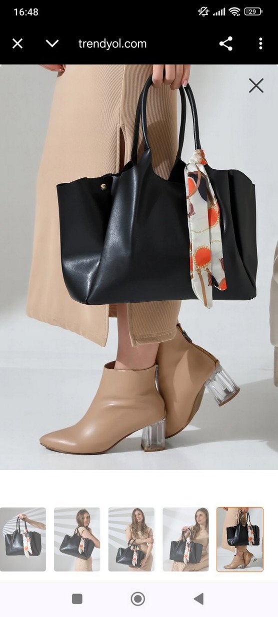 Tokalı Siyah Kadın Omuz Çantası - Görsel 3