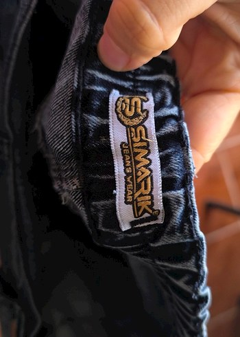 Kadın Gri Mavi Yıldızlı Bol Kesim Denim Pantolon - Görsel 3