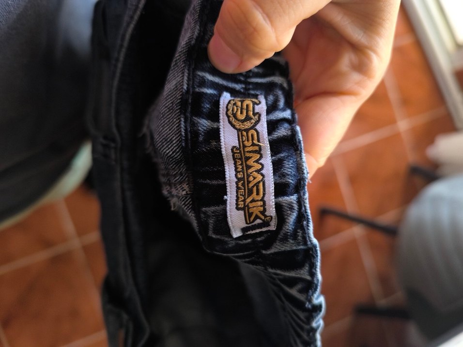 Kadın Gri Mavi Yıldızlı Bol Kesim Denim Pantolon - Görsel 3