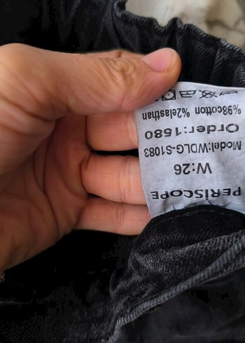 Düğmeli Gri Denim Mini Şort - Görsel 2