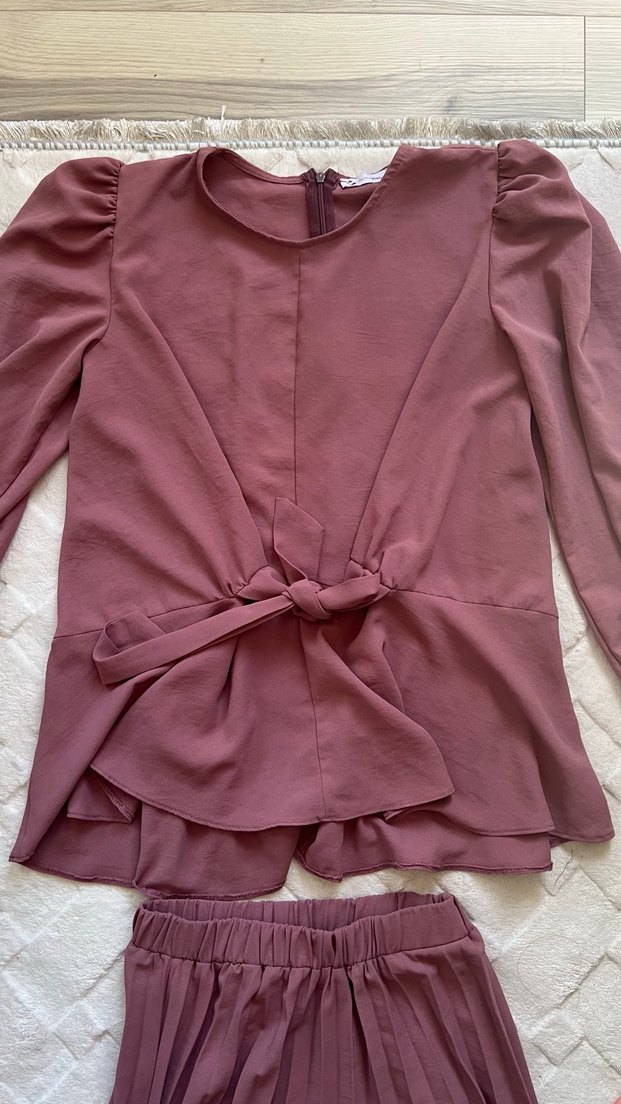 Gül kurusu etekli takım - Görsel 2