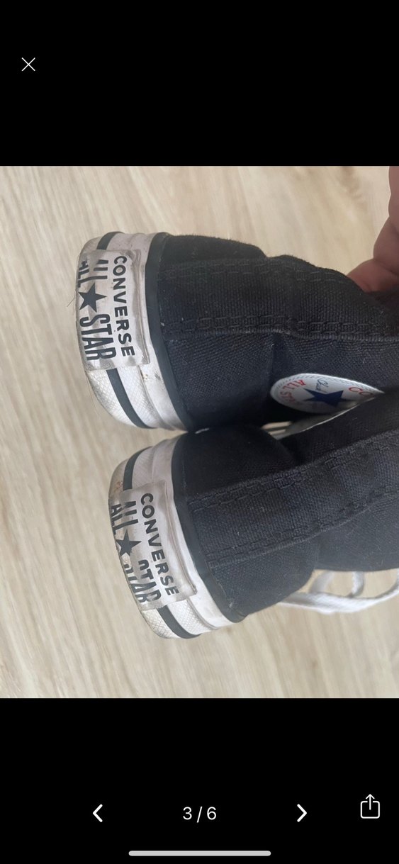 Siyah Düz Tabanlı orijinal converse - Görsel 3