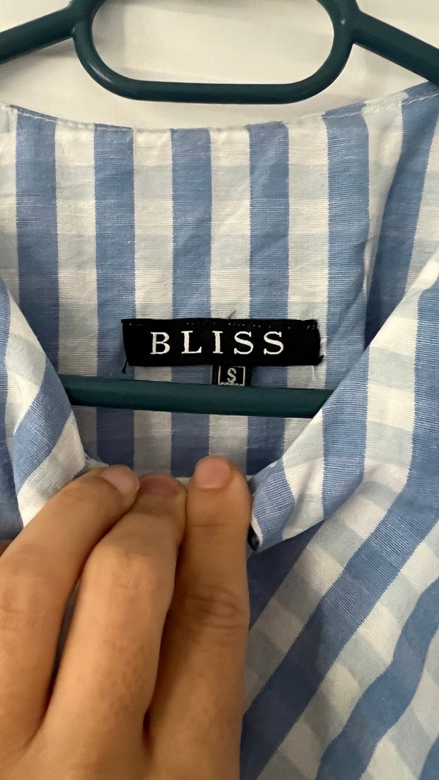 Mavi Ekose Uzun Kollu Elbise - Görsel 4