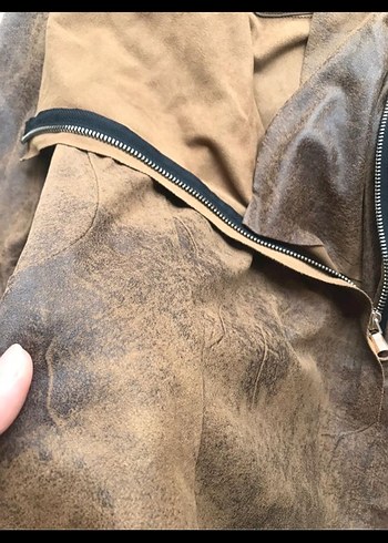 Kahverengi Süet Kadın Deri Ceket - Görsel 3