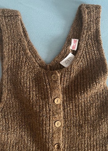 Çocuk Örme Kahverengi Tulum - Görsel 3