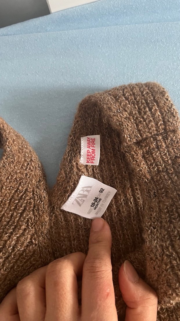 Çocuk Örme Kahverengi Tulum - Görsel 2