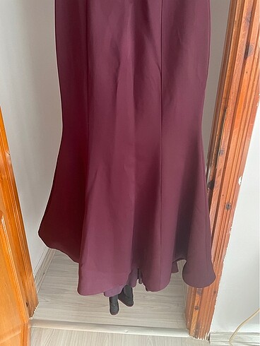 38 Beden Bordo abiye elbise