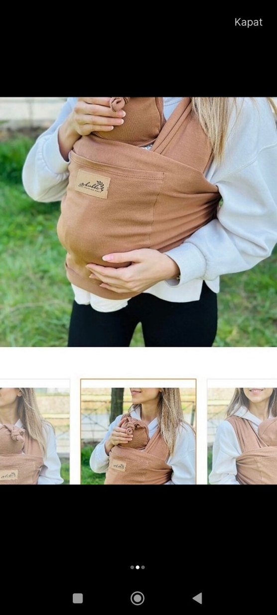 Bej Bebek Kanguru Sling - Görsel 3