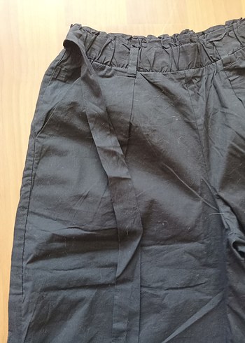 s Beden Kadın siyah Kemerli Geniş Paça Pantolon
