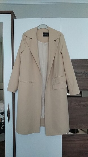 Krem uzun blazer