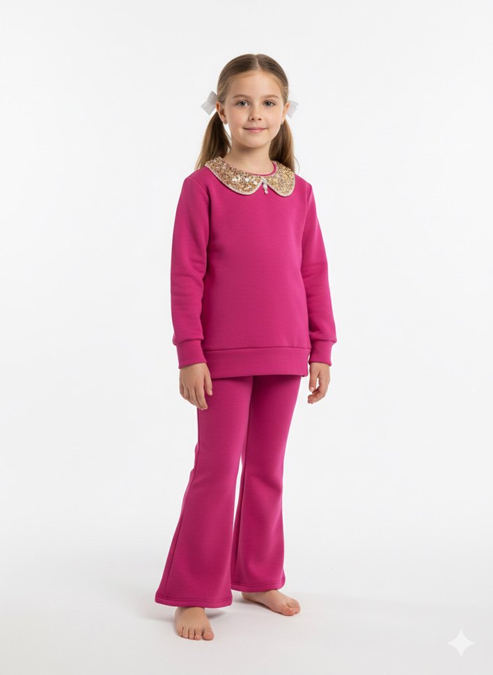 Oysho kumaş pembe çocuk takım - Görsel 3