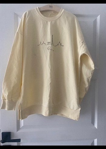 Bej Baskılı Uzun Kollu Parisian Sweatshirt