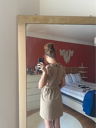 s Beden camel Renk Trendyol elbise