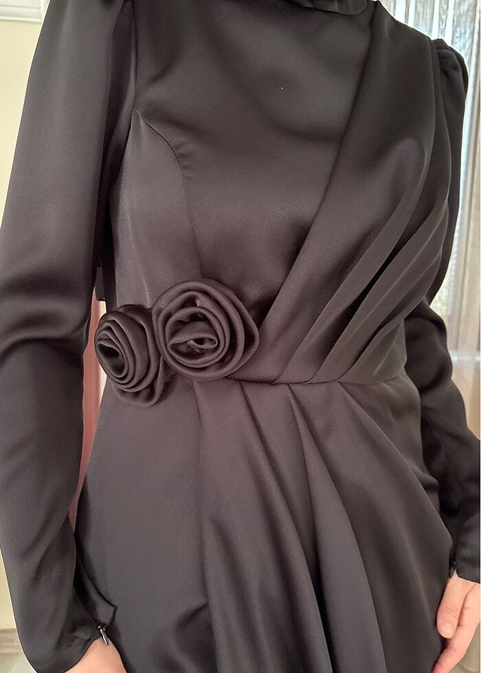Siyah özel tasarım abiye - Görsel 5