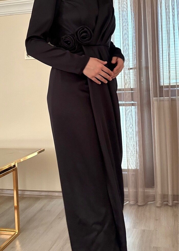 Siyah özel tasarım abiye - Görsel 4