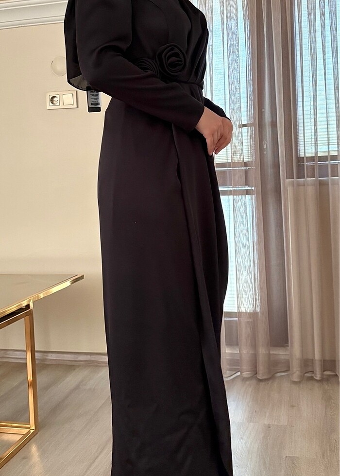 Siyah özel tasarım abiye - Görsel 3