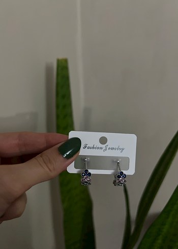 Yeşil Mini Payetli Bohem Çelik Küpe - Görsel 3