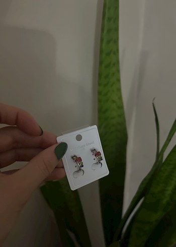 Renkli Boncuklu Mini Çelik Küpe - Görsel 2