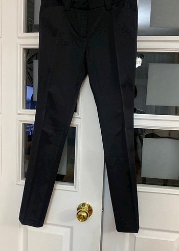 Kadın Siyah saten Kumaş Pantolon - Görsel 6