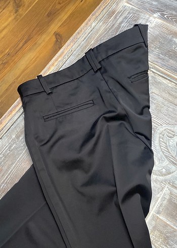 Kadın Siyah saten Kumaş Pantolon - Görsel 4