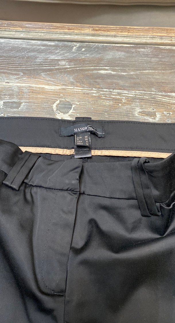 Kadın Siyah saten Kumaş Pantolon - Görsel 2